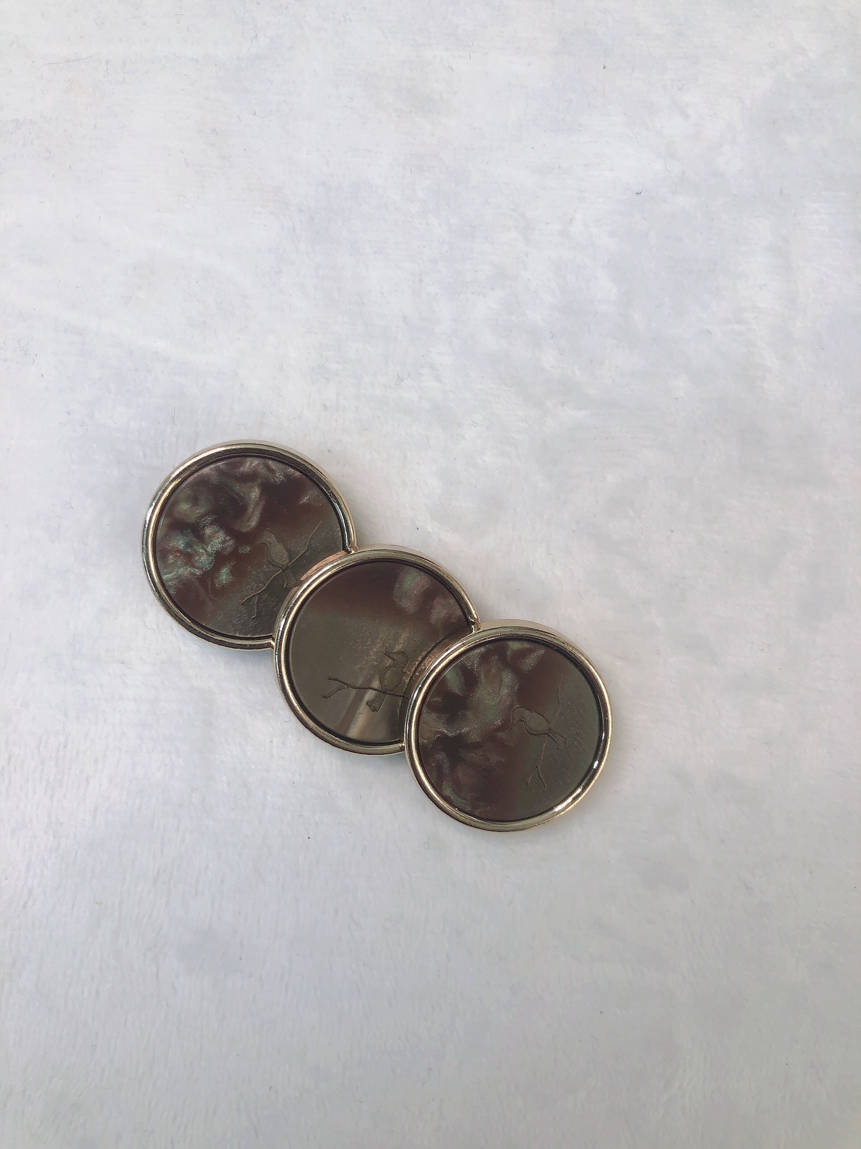 Jstudio/ 小香金属风钮扣方形黑色毛衣扣双面尼羊剪绒大衣扣10