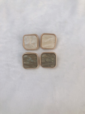 Jstudio/ 小香金属风钮扣方形黑色毛衣扣双面尼羊剪绒大衣扣17