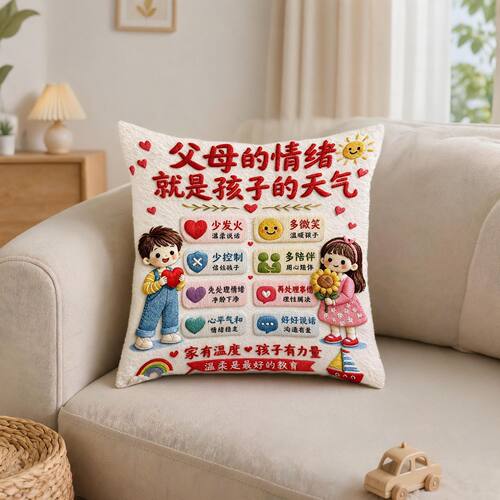 创意父亲母亲抱双面枕套正能客厅靠垫少生气多鼓励女儿靠枕可拆洗