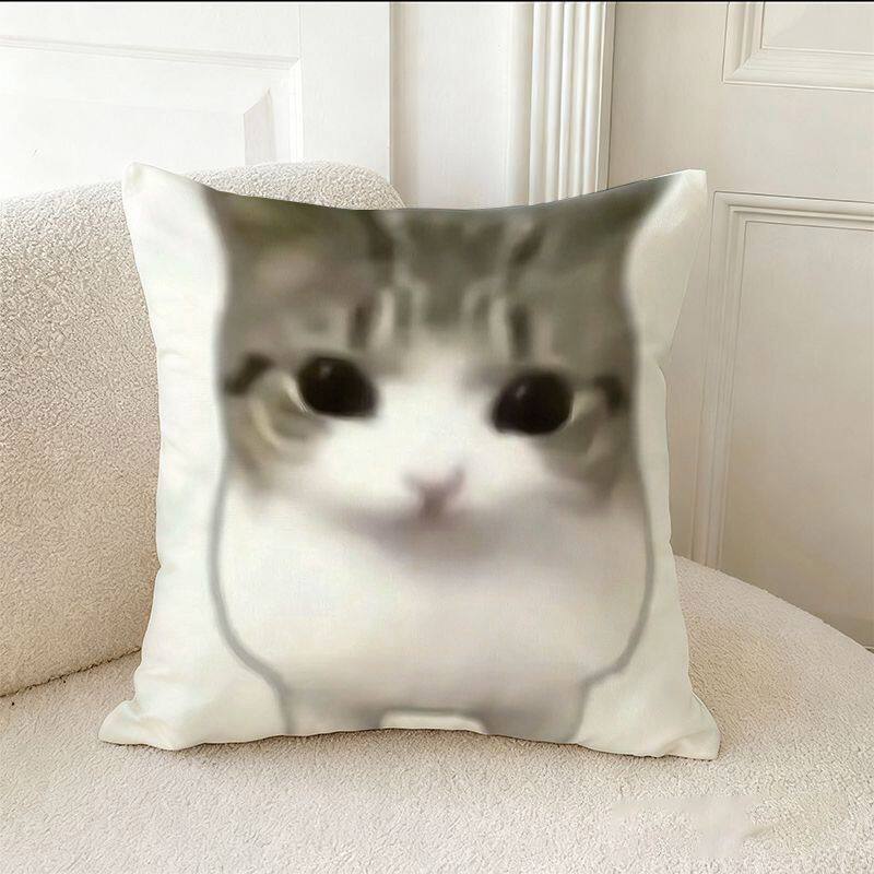 小猫白起抽象meme抱枕梗图床靠垫/抱枕