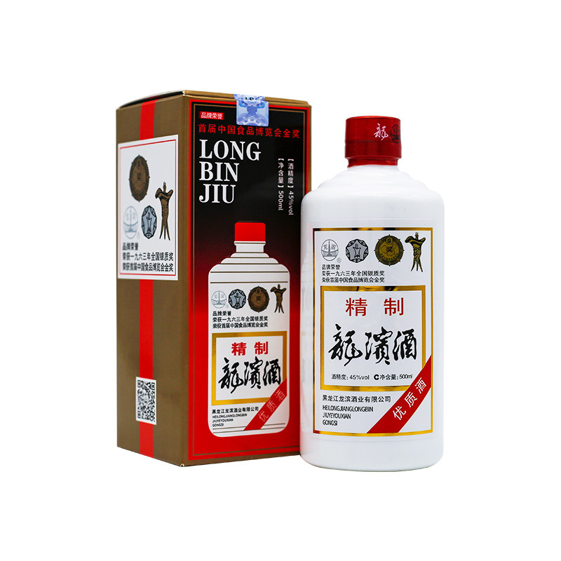龙滨精制 45度酱香型 白酒 500ml*1瓶 纯粮食口粮酒 试饮