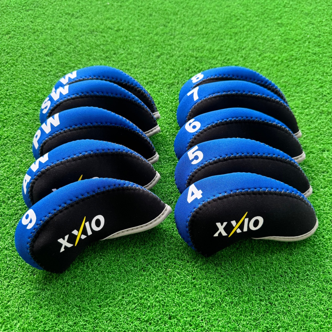 XXIO铁杆套 XX10铁杆保护套 高尔夫球杆帽套10只一组蓝黑色
