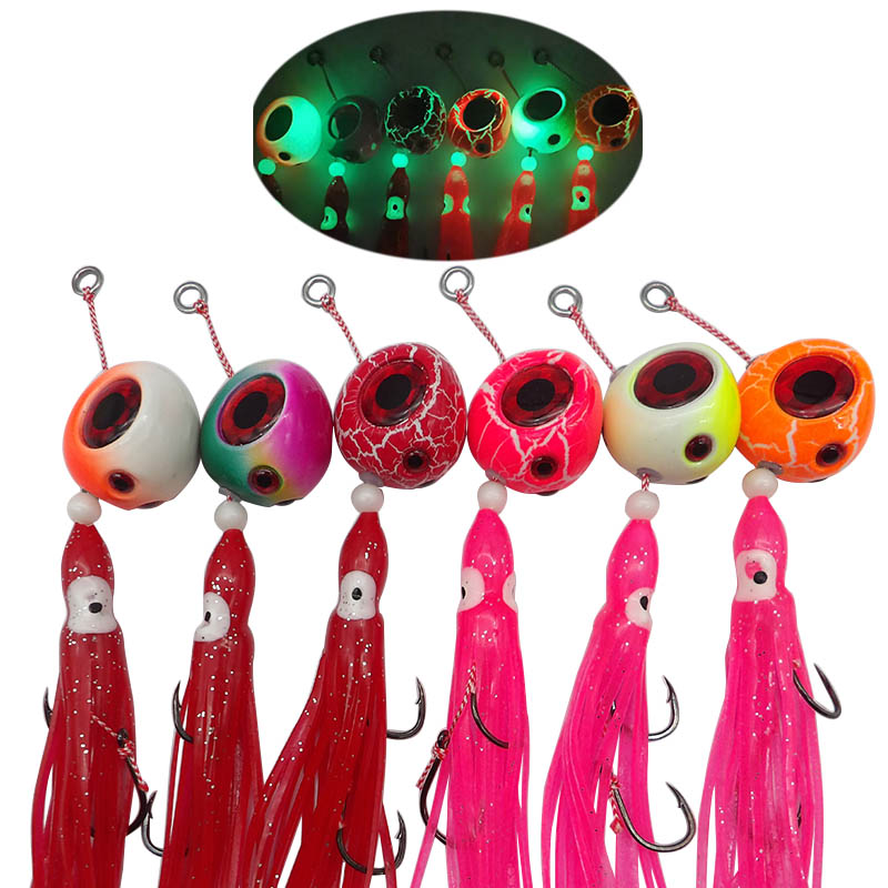 炎月夜光铁板100g-500g海钓鱿鱼双钩船钓鳕鱼鲈鱼石斑黑鱼路亚饵