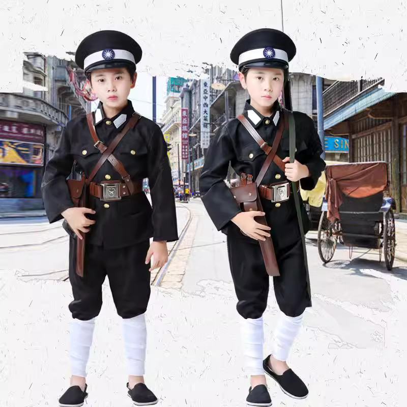 男童民国军人士兵警察话剧演出服