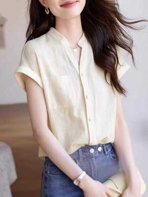 棉麻上衣奥特莱斯夏季欧洲站韩版