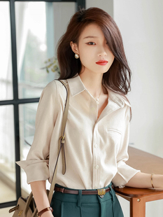 高级感法式别致衬衫女春秋秋冬叠穿上衣设计感小众内搭打底衬衣春