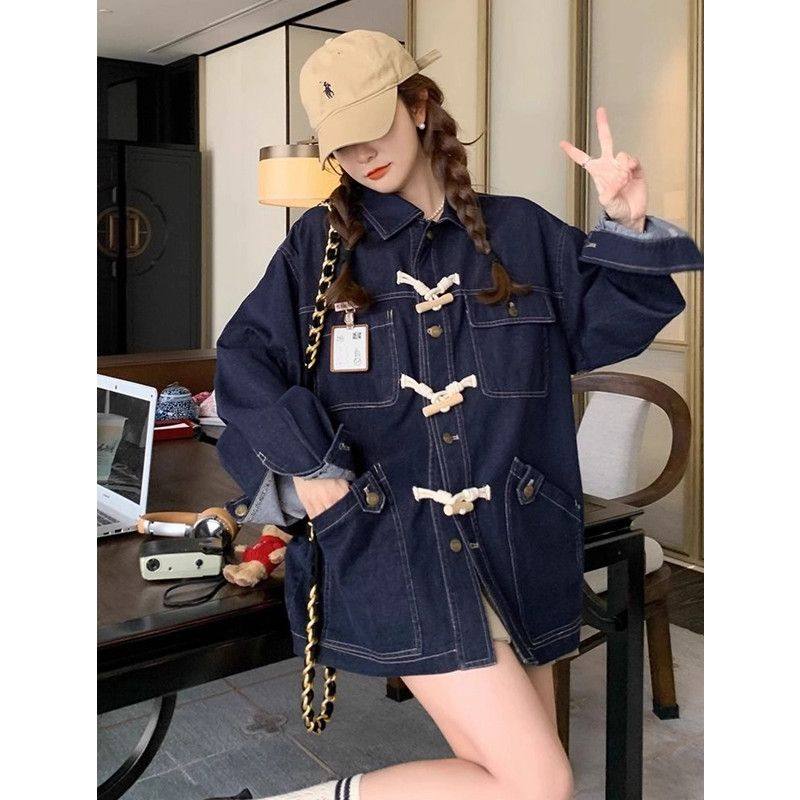 特大码300斤美式复古牛角扣牛仔外套女宽松设计感短外套夹克上衣,女装/女士精品,短外套,淘宝优惠券,粉丝福利购,淘宝优惠卷