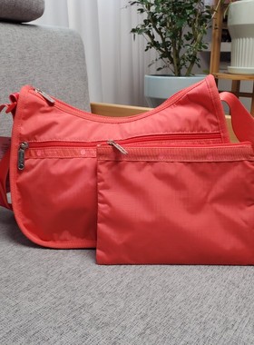 纯色西瓜红新款轻便防水斜挎包时尚单肩包子母包7520