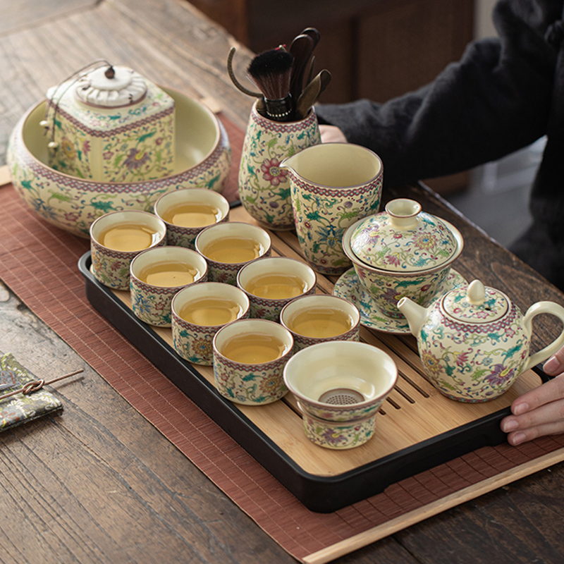 2025新款德化汝窑茶具套装整套功夫茶具茶壶全套高端可养米黄色