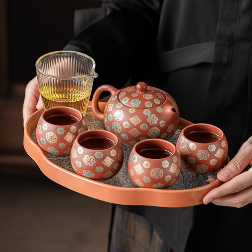 旅行紫砂茶壶茶杯高档功夫茶具家用一壶两杯简约泡茶器礼盒小套装