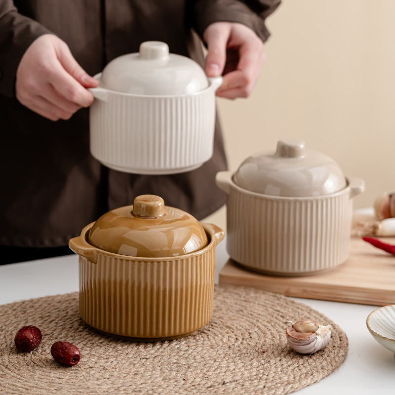 瓦罐煨汤家用陶瓷带盖隔水炖盅炖罐大容量汤盅沙县江西瓦罐一人份