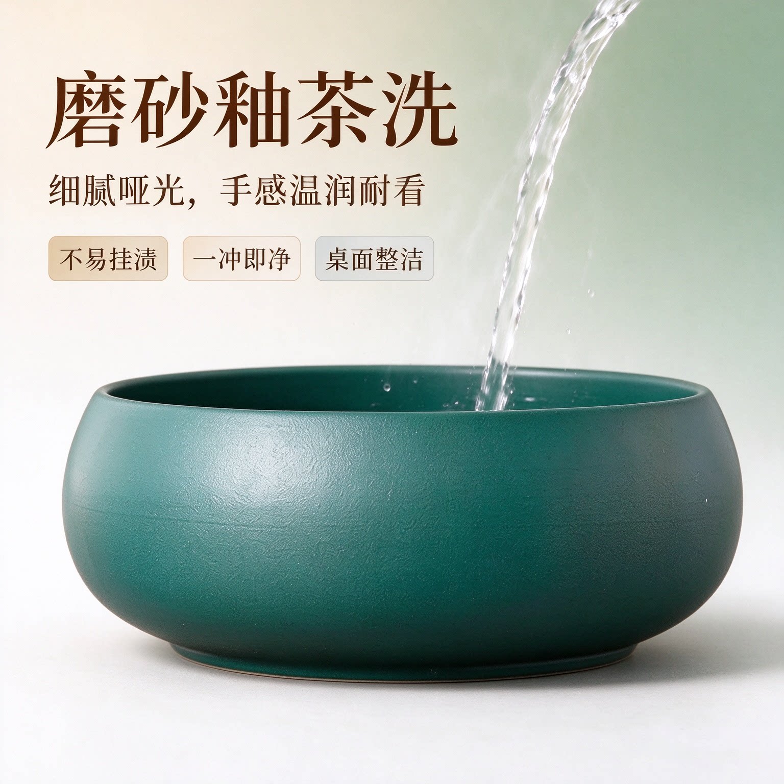 陶瓷茶洗茶渣缸家用办公茶渣桶茶洗茶钵功夫茶具零配件单卖茶道