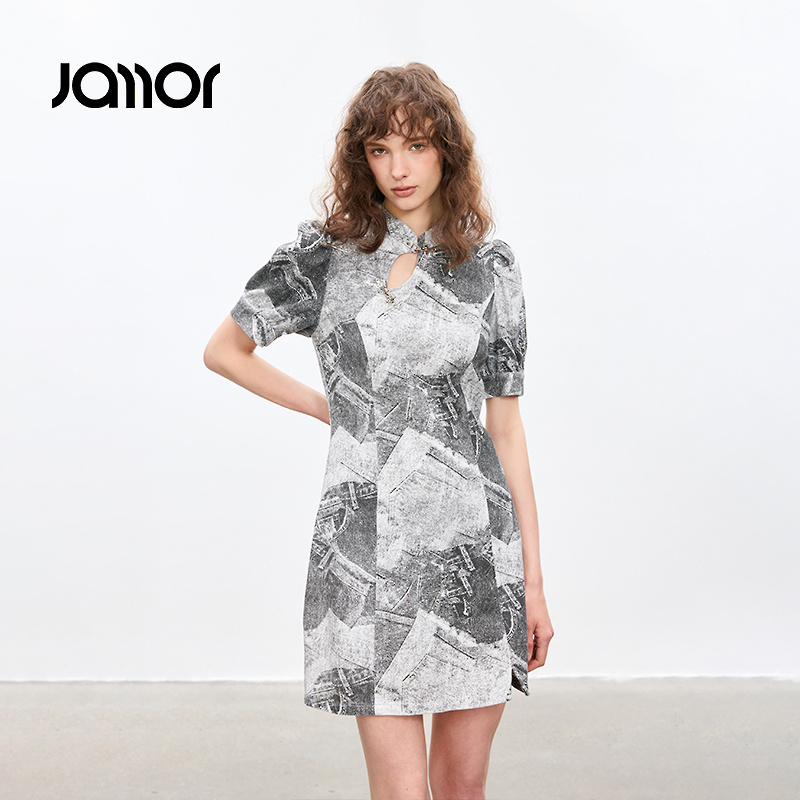 时尚黑白花纹 改良版新中式