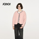 Jamor加墨时尚 商场同款 粉色撞色圆领棉衣保暖棉服2025冬新