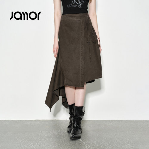 【设计师系列】Jamor加墨时尚不规则牛仔半身裙子潮流2026秋夏季