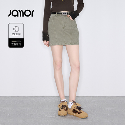 Jamor加墨美式复古半身裙2026春季新款a字版型辣妹牛仔短裙