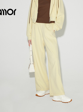 【商场同款】Jamor黄色时尚休闲裤2025春夏新款系绳运动裤浅系女