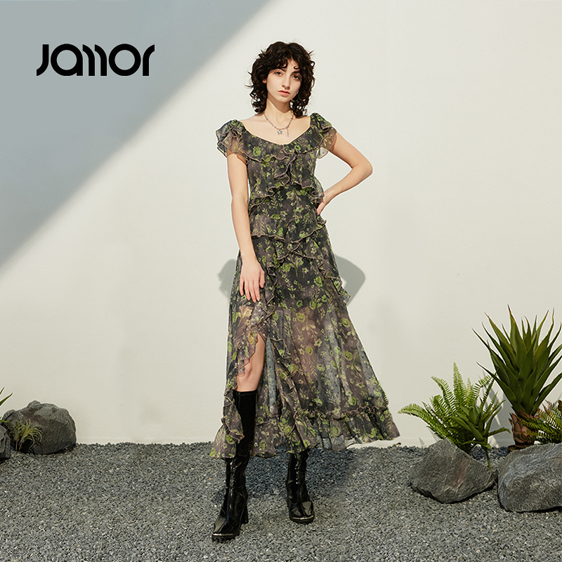 Jamor法式气质吊带连衣裙