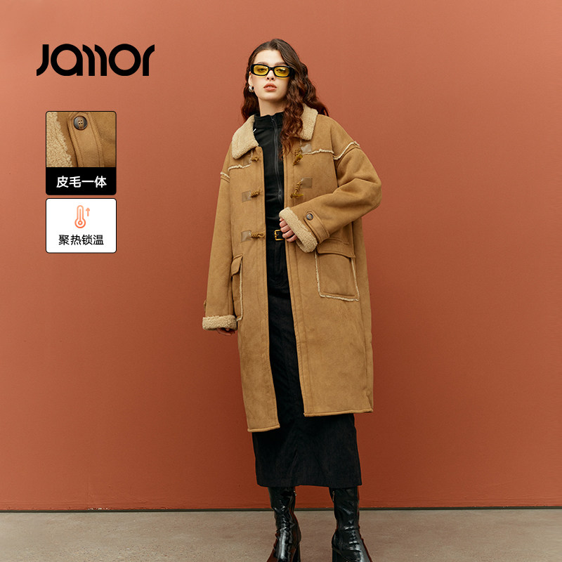 学院风减龄 牛角扣设计