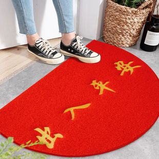 半圆形地垫欢迎光临进门垫商铺加厚防滑入户门脚垫半圆地毯弧形