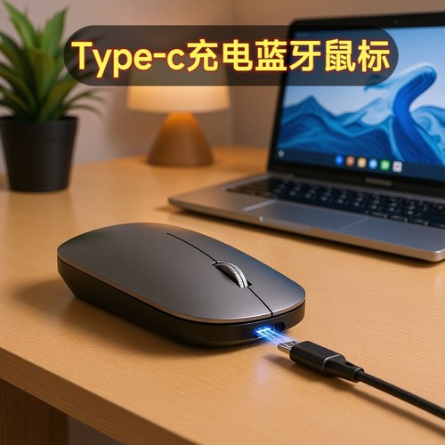 type-c充电超薄蓝牙双模无线鼠标平板笔记本通用定制办公静音金属