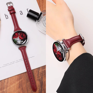 S1智能运动WatchPro磁吸扣替换带Color女款 适用于小米手表S4 Sport表带41mm复古港风真皮小蛮腰腕带S3