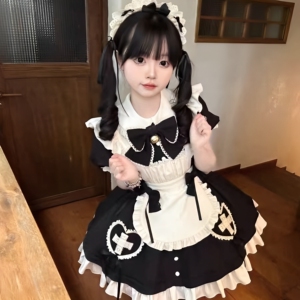 女仆装Cosplay裙甜美可爱洛丽塔Lolita软妹收腰连衣裙袖围裙优雅