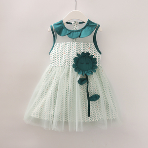 女宝宝无袖连衣裙2026新款洋气女童娃娃领网纱公主裙儿童裙子夏装