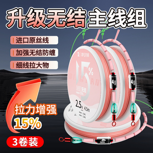 进口原丝高端钓鱼主线成品无结线组套装台钓黑坑竞技钓鱼配件全套