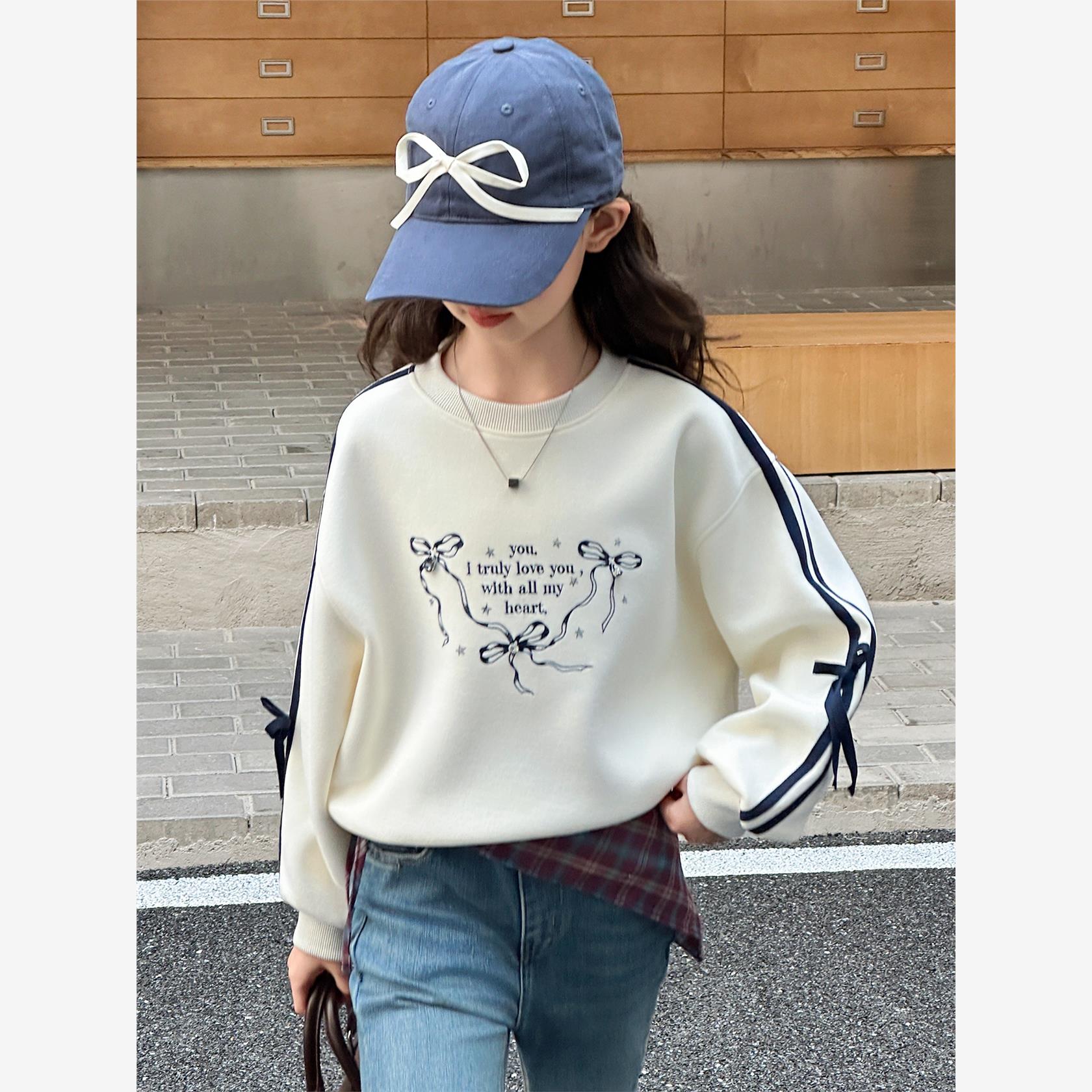 女童卫衣秋装2025新款韩版儿童洋气套头短款上衣休闲女大童打底衫