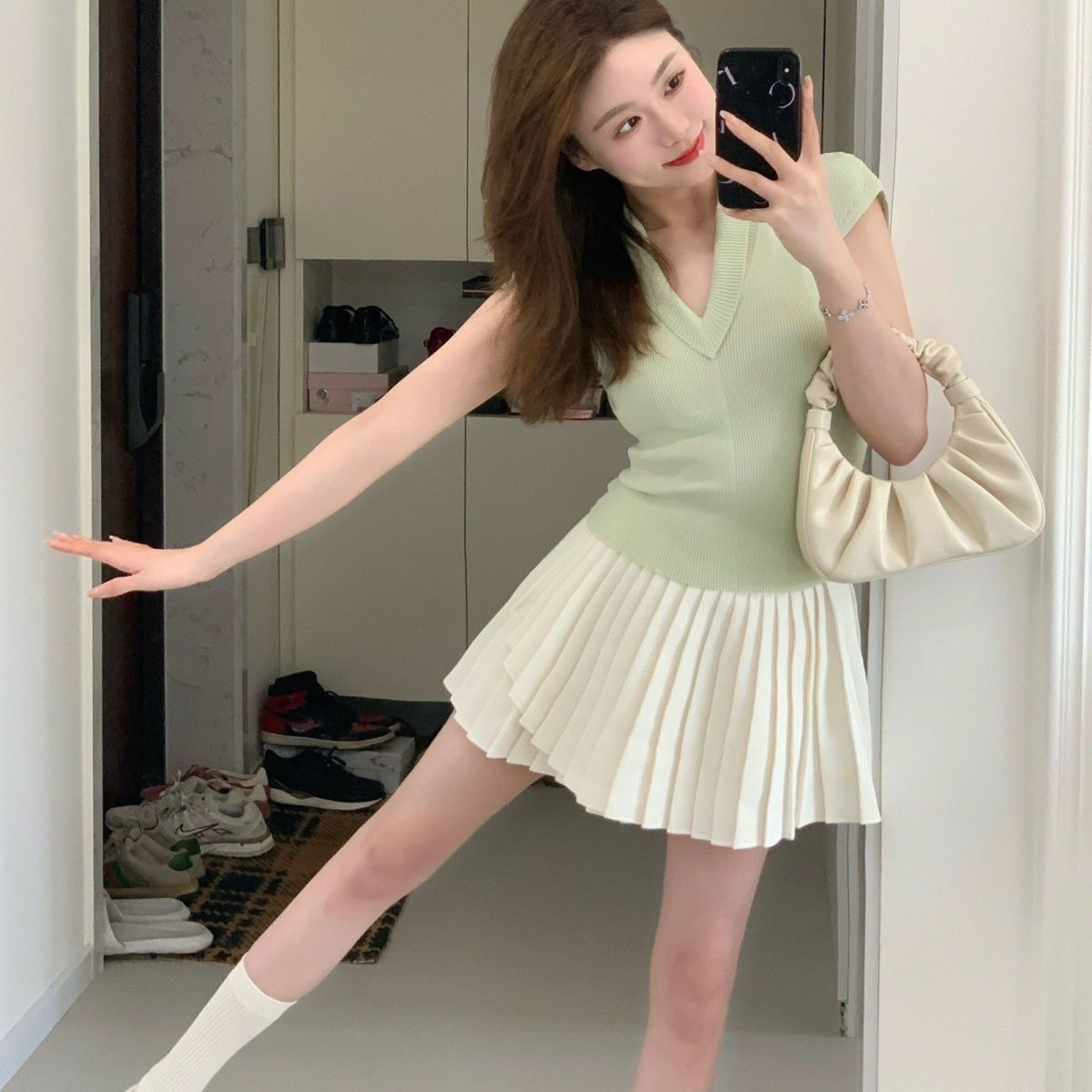 夏装搭配一整套小个子初恋清纯奶甜茶系减龄韩剧女主穿搭套装裙子