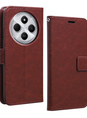 适用红米14C手机壳2409BRN2CA保护皮套Redmi14C翻盖式十四c防摔全包边软硅胶插卡钱包男女新款商务简约