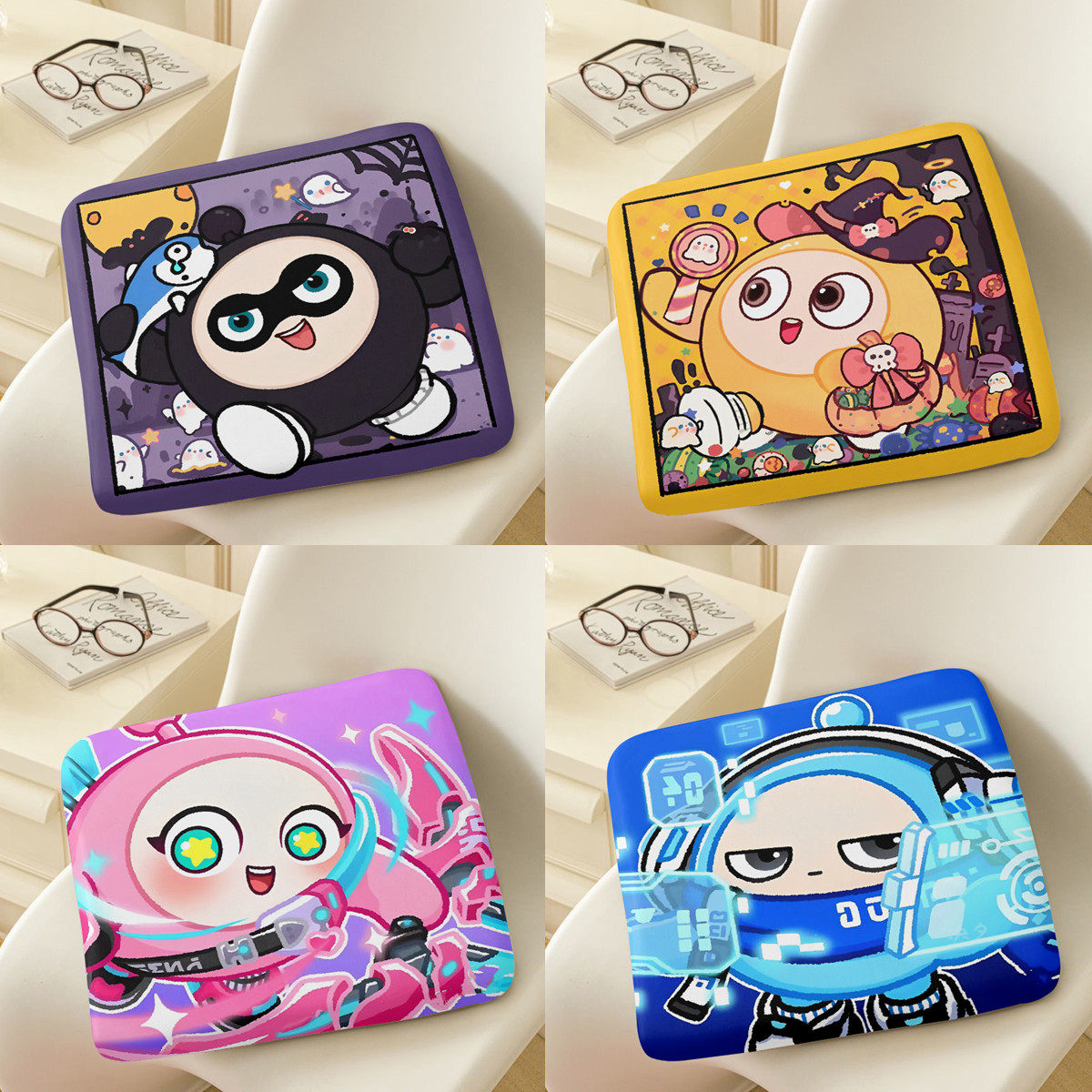 蛋仔派对同款手游坐垫毛绒儿童椅垫办公室学生板凳教室海绵垫