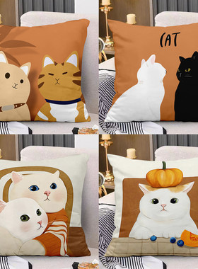 方形轻奢橙色抱枕客厅沙发靠垫现代简约抱枕套宿舍床头靠枕靠垫套