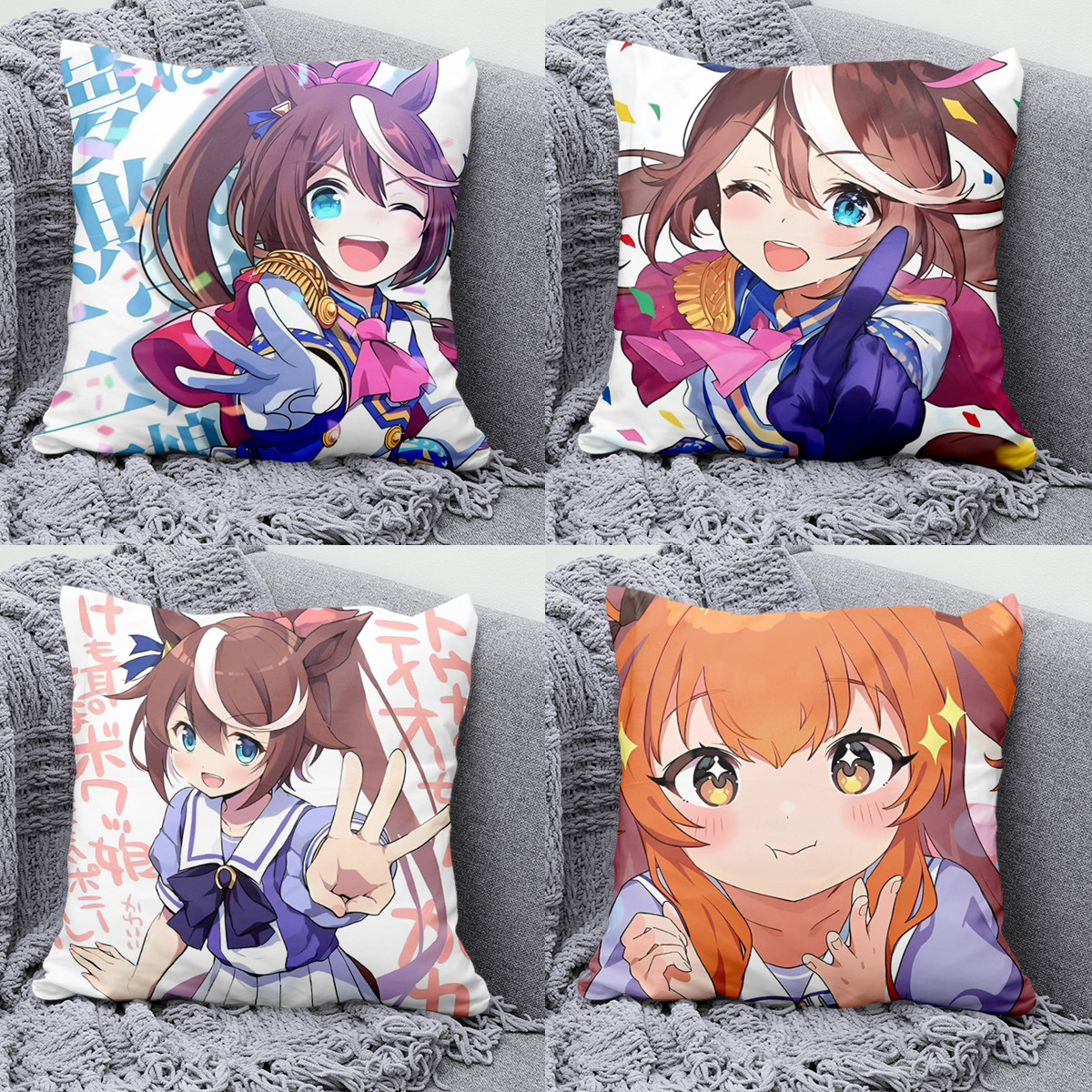 赛马娘周边抱枕定制动漫东海帝皇米浴小栗帽沙发靠垫玩偶枕头礼物