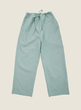 AULDCAT 2023SS 棉麻混纺三色抽绳日系休闲裤 洒脱 直筒 宽松