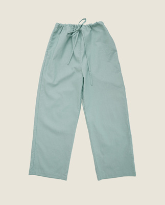 AULDCAT棉麻混纺抽绳直筒裤