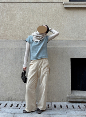 AULDCAT 2026FW 100羊毛花纱小圆领卷边短袖罩衫 可爱上衣