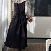 AULDCAT 2025SS 前后两穿抽绳亚麻日系背心裙