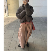 色织羊毛格纹鹅绒羽绒服 AULDCAT 2025FW 小面包立领羽绒服