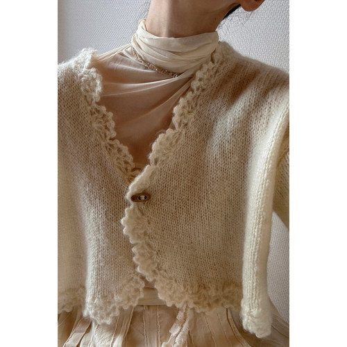 AULDCAT美丽诺羊毛手钩花边毛衫