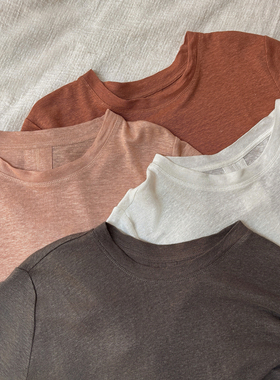 AULDCAT 2025SS 100亚麻基础款针织短袖T恤 四色 百搭