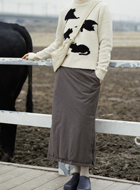 AULDCAT 2023FW 大朵鹅绒中长款羽绒半身裙 松紧腰 保暖显瘦