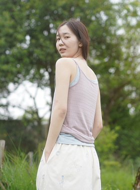 AULDCAT 2024SS  基础款镂空提花吊带上衣打底 柔软百搭显瘦