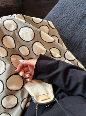 AULDCAT 2025SS 限量！日本进口全棉不规则圆圈花苞半裙 松紧腰