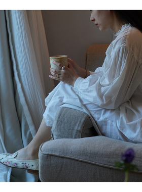 AULDCAT 2022SS 「纯白之夜」纯棉刺绣套装可外穿衬衫的居家服