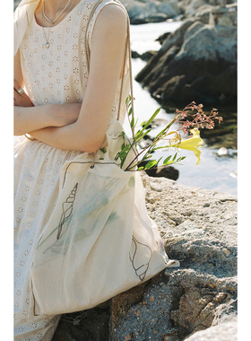 AULDCAT 2024SS  海风刺绣纯棉单肩包 多用刺绣方巾发带 仙气配件