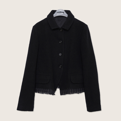 AULDCATcdg风羊毛拼接切角领外套