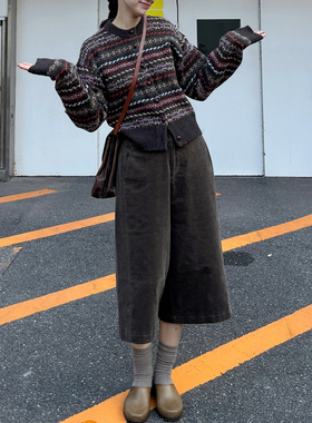 AULDCAT 2025FW UPW纱线100羊毛费尔岛针织开衫