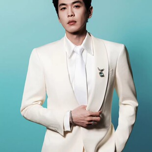 宴会礼服正装 外套高级感西服套装 青果领休闲气质西装 张若昀同款
